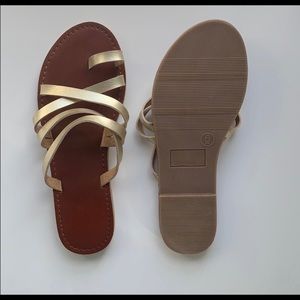 Gold strap sandals